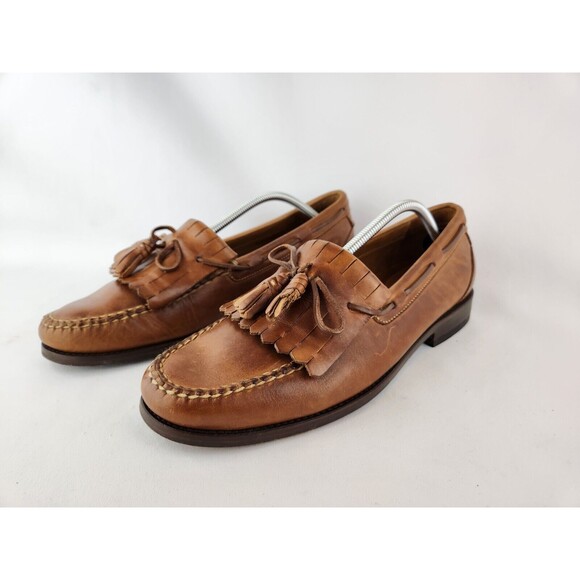 Johnston & Murphy Brown Tassel Fringe Leather Loafer Dress Shoes Men\'s US 12‎ M main image 10